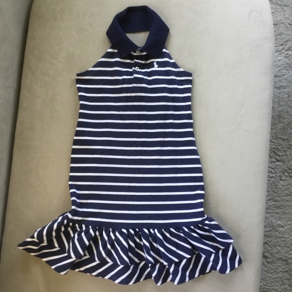 Girls Ralph Lauren Polo-Size-M(810)-Navy/White